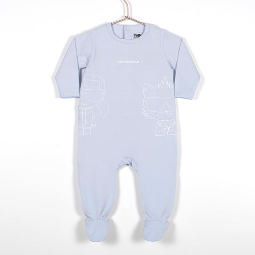 KARL LAGERFELD BABY BOY BACKSNAP LOGO FOOTIE