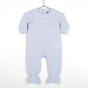 KARL LAGERFELD BABY BOY BACKSNAP LOGO FOOTIE