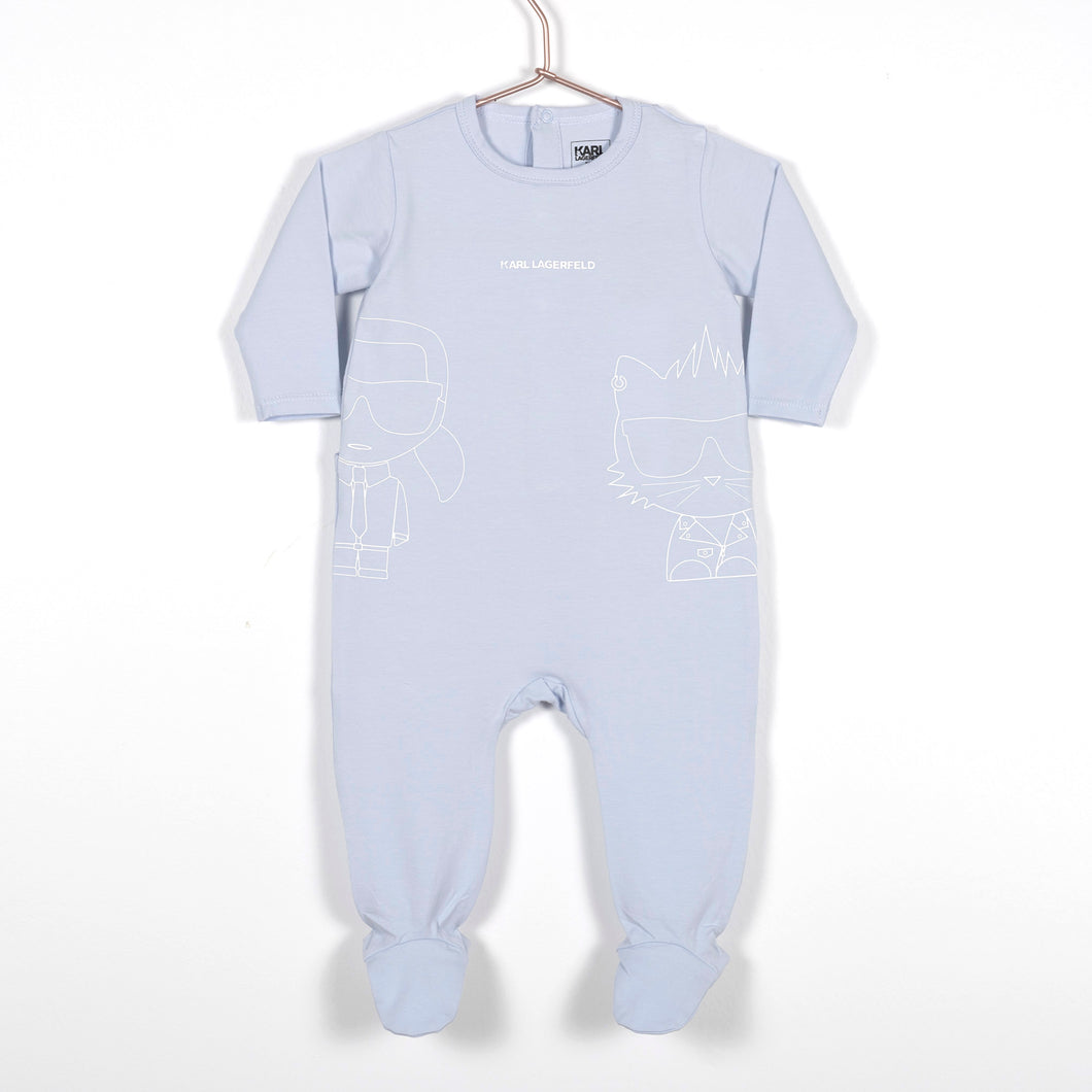 KARL LAGERFELD BABY BOY BACKSNAP LOGO FOOTIE