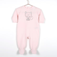 Load image into Gallery viewer, KARL LAGERFELD BABY PINK GIRL BACKSNAP FOOTIE WITH CHOUPETTE