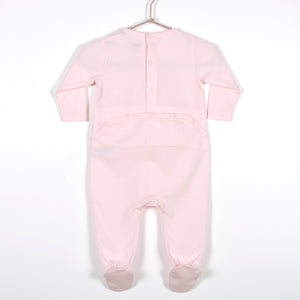 KARL LAGERFELD BABY PINK GIRL BACKSNAP FOOTIE WITH CHOUPETTE