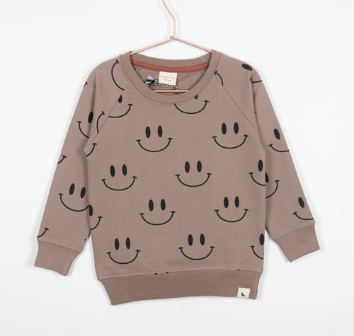 Lilly+Sid Smiley Sweatshirt Stone Color Super Comfortable