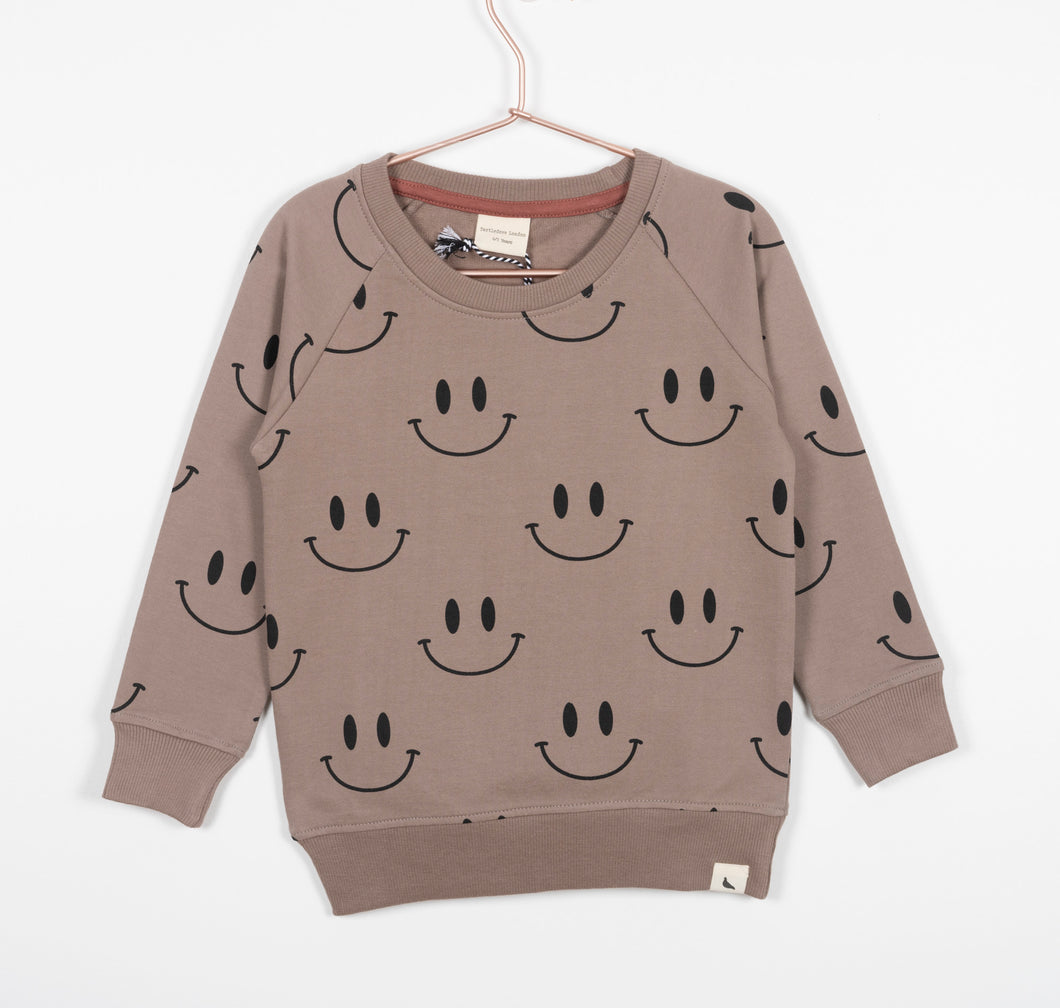 Lilly+Sid Smiley Sweatshirt Stone Color Super Comfortable