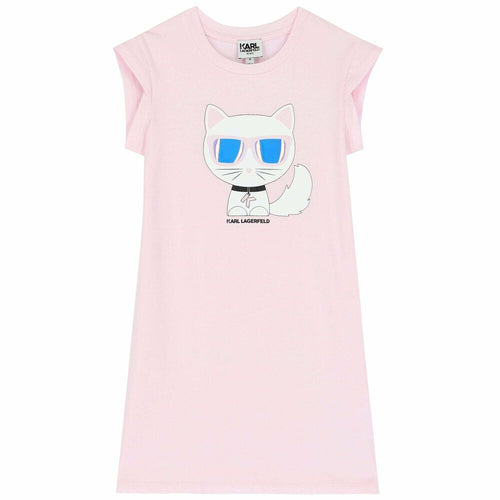 KARL LAGERFELD GIRLS DRESS CHOUPETTE GRAPHIC CAT PATTERN