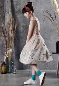 Hand Made, Lurex &Tulle Skirt With Applioue & Hand Embroidery