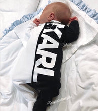 Load image into Gallery viewer, KARL LAGERFELD BABY BOY COLORBLOCK BACKSNAP FOOTIE W/LOGO