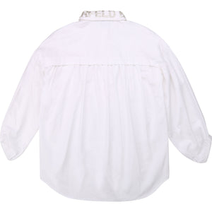 KARL LAGERFELD GIRLS BUTTONUP SHIRT DRESS BEADED KARL ON COLLAR