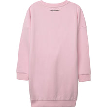 Load image into Gallery viewer, KARL LAGERFELD GIRLS LOGO SWEAT DRESS PINK W FAUX 2-IN-1 LOOK MINI ME