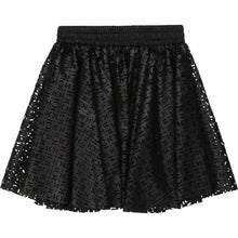 Load image into Gallery viewer, KARL LAGERFELD GIRLS LASER CUT FAUX LEATHER SKIRT K BUCKLE