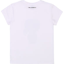 Load image into Gallery viewer, KARL LAGERFELD GIRLS SS TEE EMBELLISHED KARL WHITE