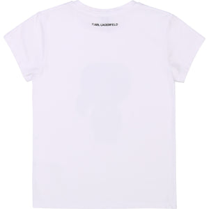 KARL LAGERFELD GIRLS SS TEE EMBELLISHED KARL WHITE