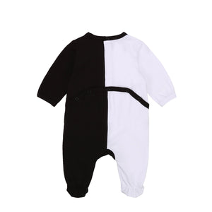 KARL LAGERFELD BABY BOY COLORBLOCK BACKSNAP FOOTIE W/LOGO