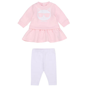 KARL LAGERFELD BABY GIRL SET OF CHOUPETTE DRESS & LEGGING