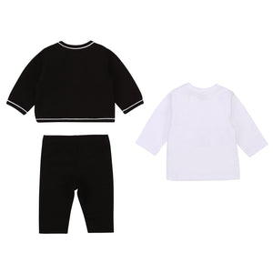 KARL LAGERFELD BABY GIRL 3 PC SET TSHIRT & FRENCH TERRY SET