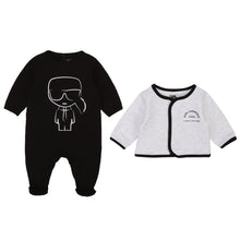 Load image into Gallery viewer, KARL LAGERFELD BABY BOY 2PC KARL FOOTIE &amp; CARDIGAN SET