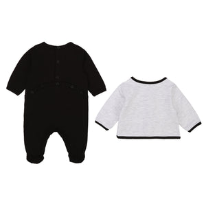 KARL LAGERFELD BABY BOY 2PC KARL FOOTIE & CARDIGAN SET