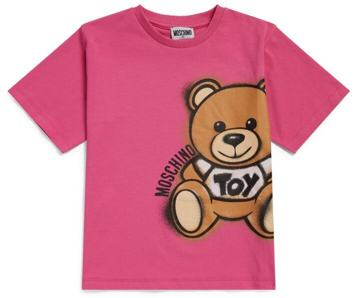 MOSCHINO KID-TEEN PINK TEDDY BEAR LOGO T-SHIRT – NeverShape Kids