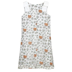 MOSCHINO BABY WHITE DAISY LOGO DRESS