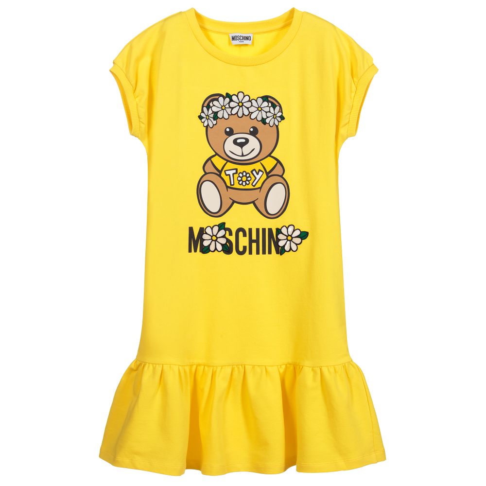 MOSCHINO KID-TEEN YELLOW LOGO DRESS – NeverShape Kids Boutiques